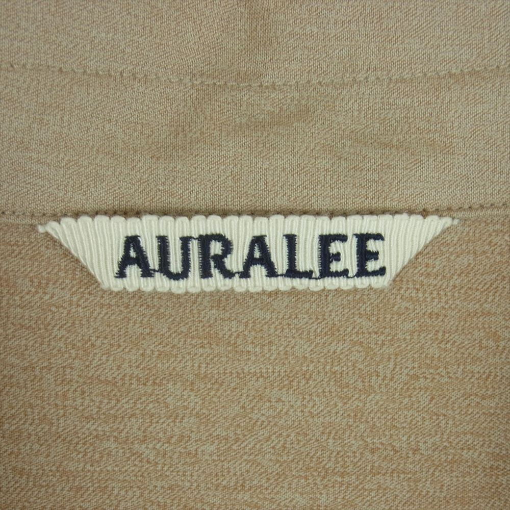 AURALEE オーラリー 23SS A23SS03TN  WASHED FINX TWILL BIG HALF SLEEVED SHIRT ウォッシュドフィンクス ツイル ハーフスリーブ オーバーサイズ 半袖 ボタン シャツ ライトブラウン系 4【中古】