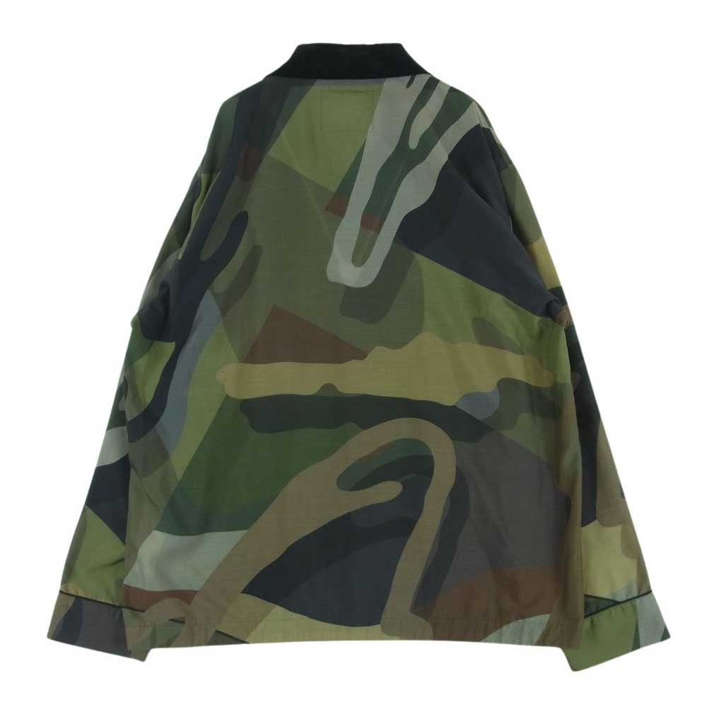Sacai サカイ 21-02574M KAWS Long Sleeve Shirt カウズ ロングスリーブ 長袖 シャツ ジャケット グリーン系 2【中古】