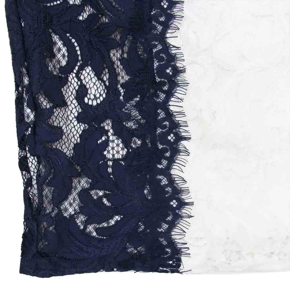 TADASHI SHOJI タダシショージ BME15075MYBHJ 総レース ノースリーブ ミディアム ドレス ネイビー系 2【中古】