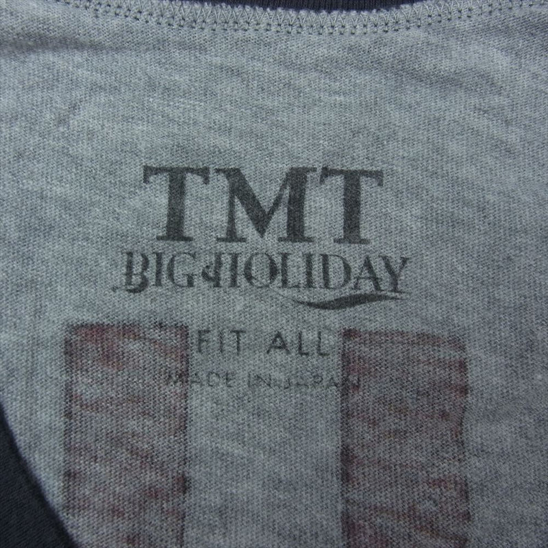 TMT ティーエムティー Vネック 胸ロゴ 長袖 Tシャツ グレー系 F【中古】