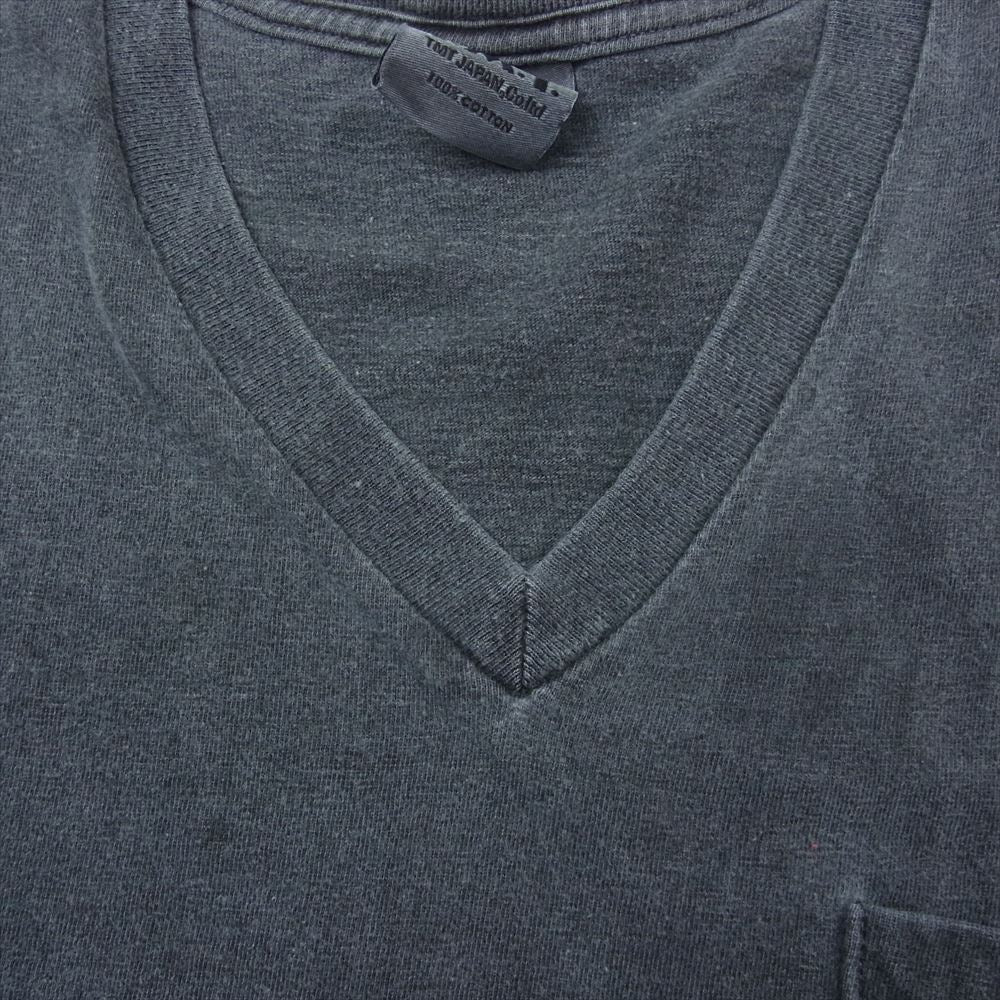 TMT ティーエムティー Vネック ポケット 半袖 Tシャツ 墨黒 ブラック系 S【中古】