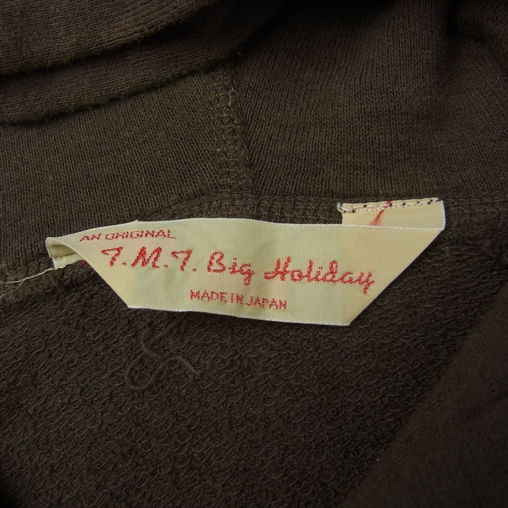 TMT ティーエムティー スヌーピー プリント  プルオーバー スウェット パーカー ブラウン系 S【中古】