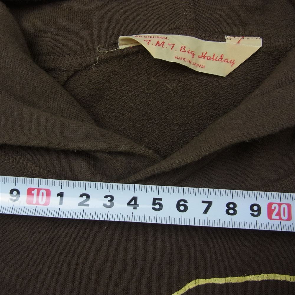 TMT ティーエムティー スヌーピー プリント  プルオーバー スウェット パーカー ブラウン系 S【中古】