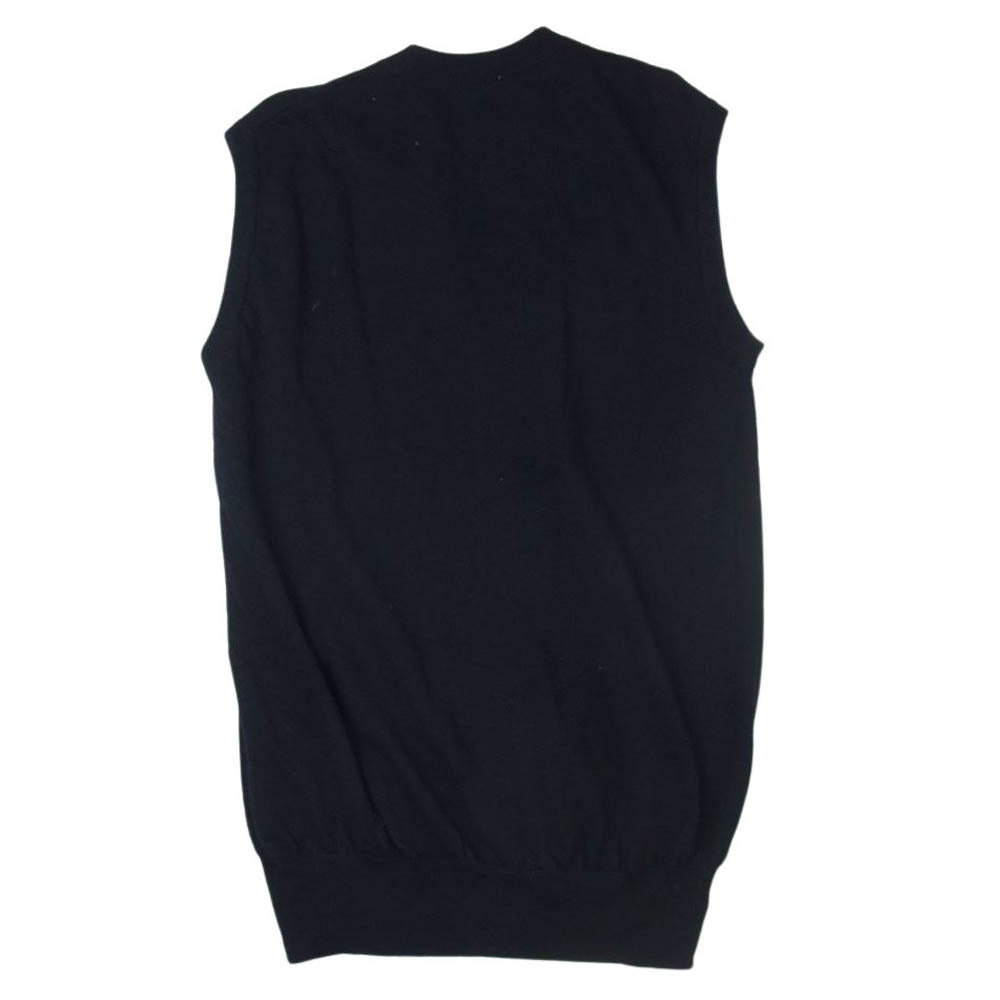 COMME des GARCONS HOMME コムデギャルソンオム HN110040 ヴィンテージ デカオム 80s ウール ニット Vネック ベスト ブラック系【中古】