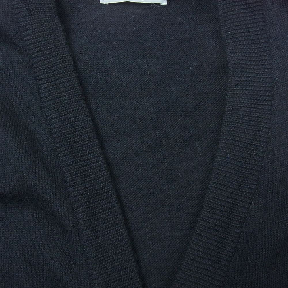 COMME des GARCONS HOMME コムデギャルソンオム HN110040 ヴィンテージ デカオム 80s ウール ニット Vネック ベスト ブラック系【中古】