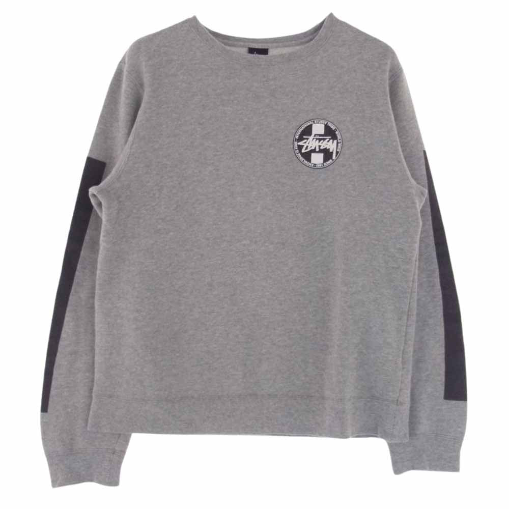 STUSSY ステューシー KNOWLEDGE バックプリント 長袖 クルーネック スウェット トレーナー グレー系 S【中古】