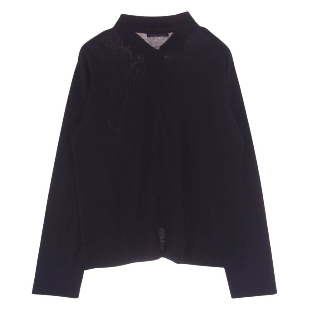 Y's Yohji Yamamoto ワイズ ヨウジヤマモト 1244 ウール ニット 比翼 長袖 シャツ ブラック系【中古】