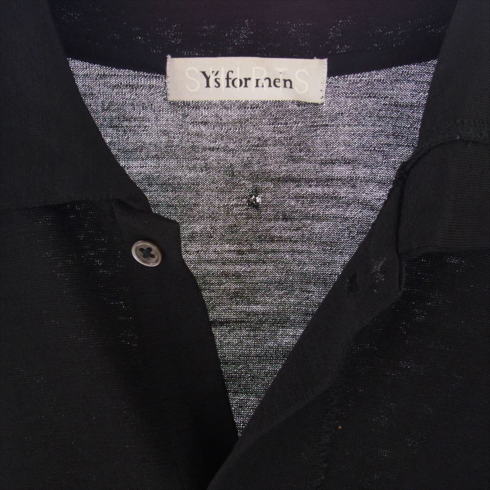 Y's Yohji Yamamoto ワイズ ヨウジヤマモト 1244 ウール ニット 比翼 長袖 シャツ ブラック系【中古】