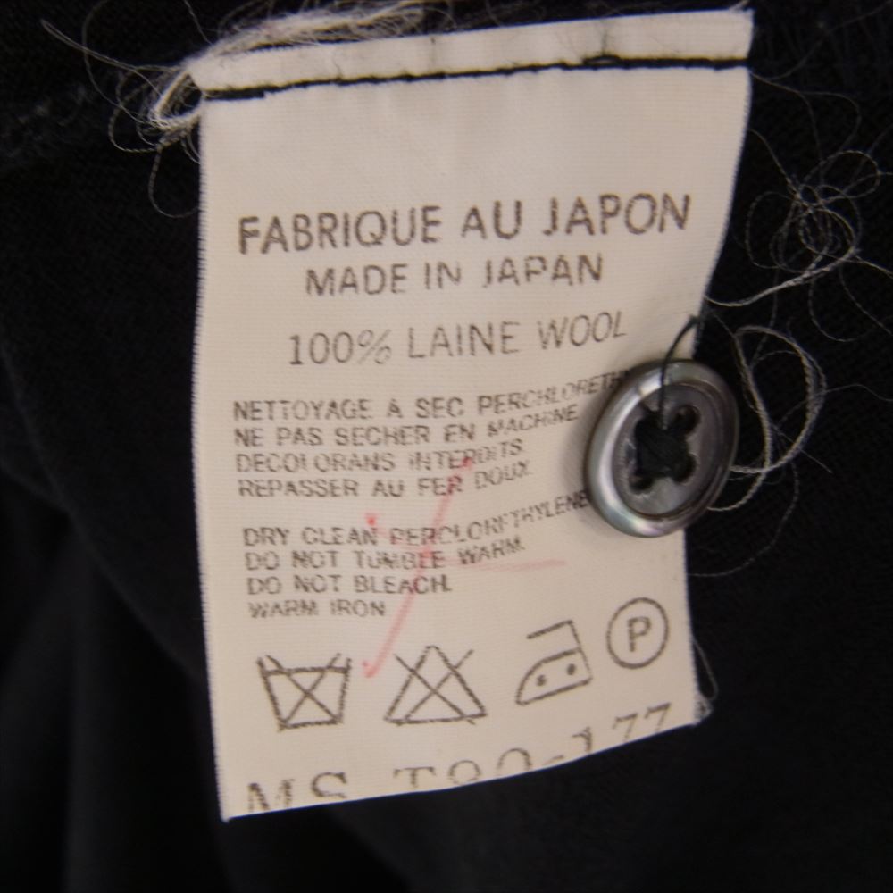 Y's Yohji Yamamoto ワイズ ヨウジヤマモト 1244 ウール ニット 比翼 長袖 シャツ ブラック系【中古】