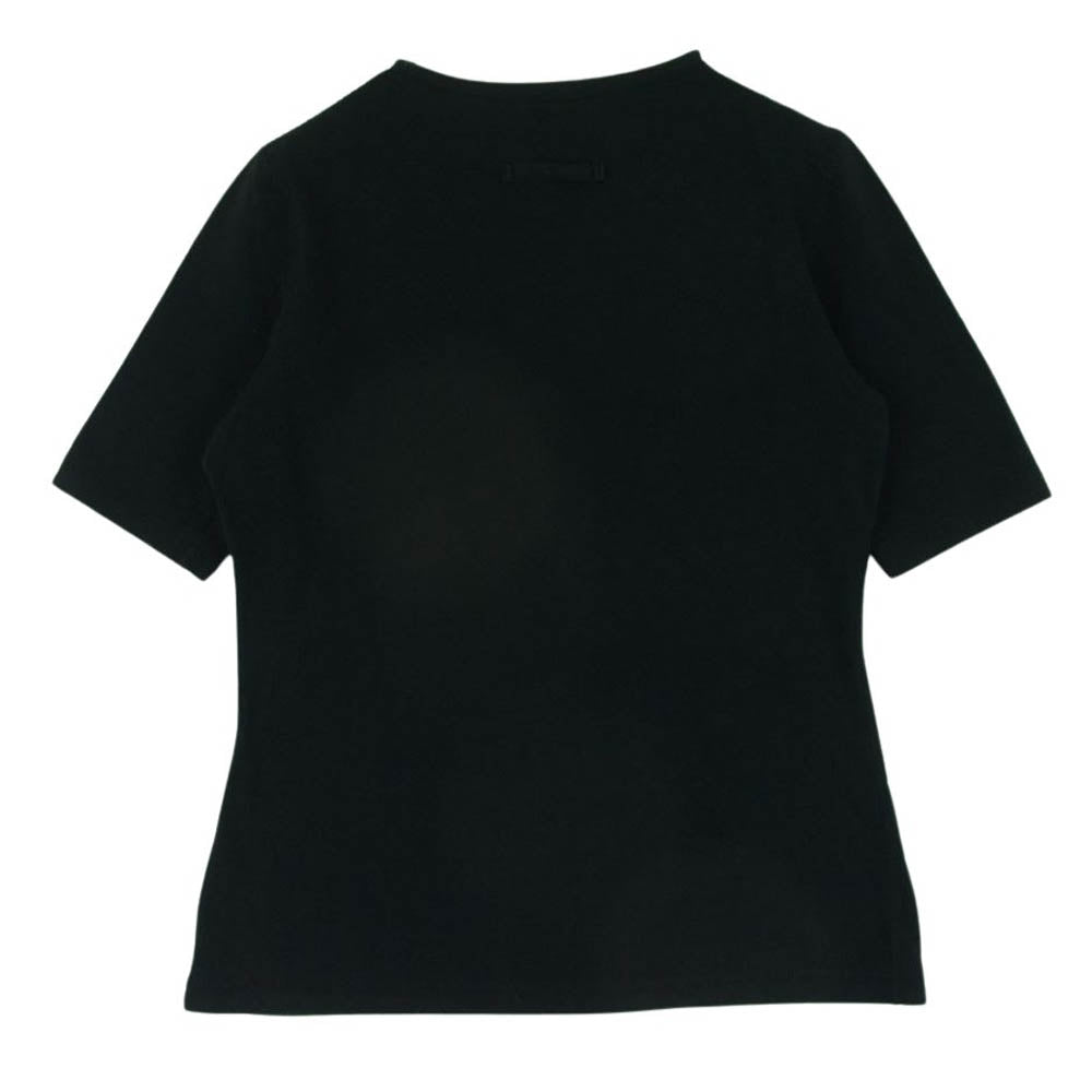 JEAN-PAUL GAULTIER ジャンポールゴルチエ ロゴ プリント ストレッチ半袖 Tシャツ ブラック系 40【中古】