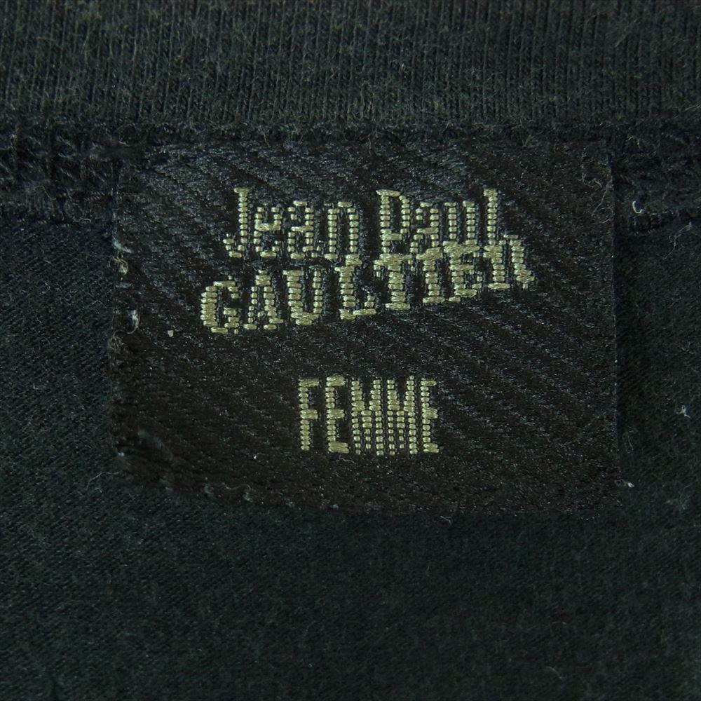 JEAN-PAUL GAULTIER ジャンポールゴルチエ ロゴ プリント ストレッチ半袖 Tシャツ ブラック系 40【中古】
