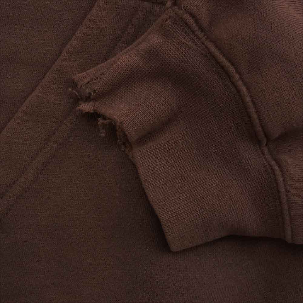 STUSSY ステューシー 90s 紺タグ OLD STUSSY 反転 フロッキー ワッペン プルオーバー パーカー ブラウン系 L【中古】