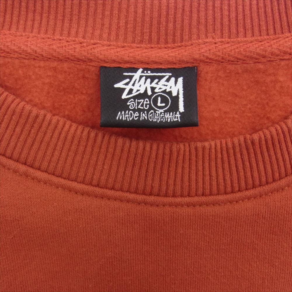 STUSSY ステューシー 8BALL エイトボール バックプリント 長袖 クルーネック スウェット トレーナー エンジ系 L【中古】