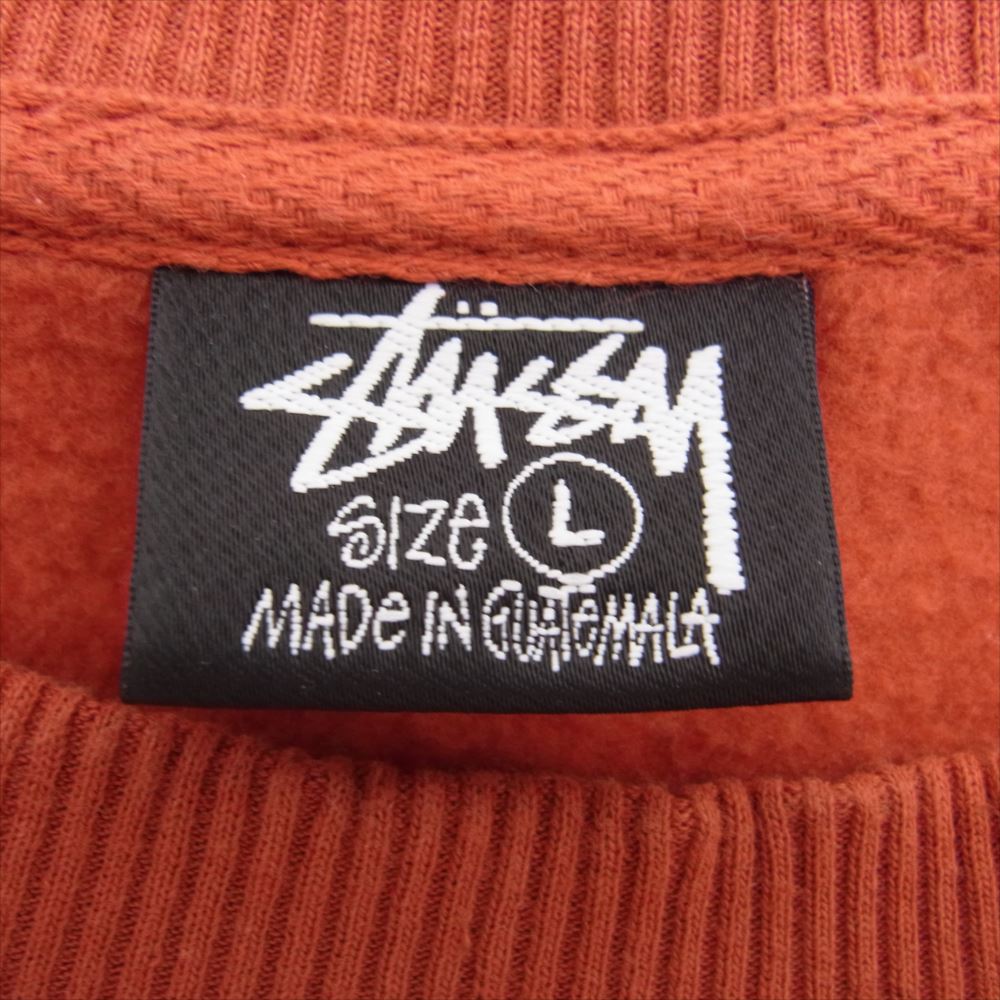STUSSY ステューシー 8BALL エイトボール バックプリント 長袖 クルーネック スウェット トレーナー エンジ系 L【中古】