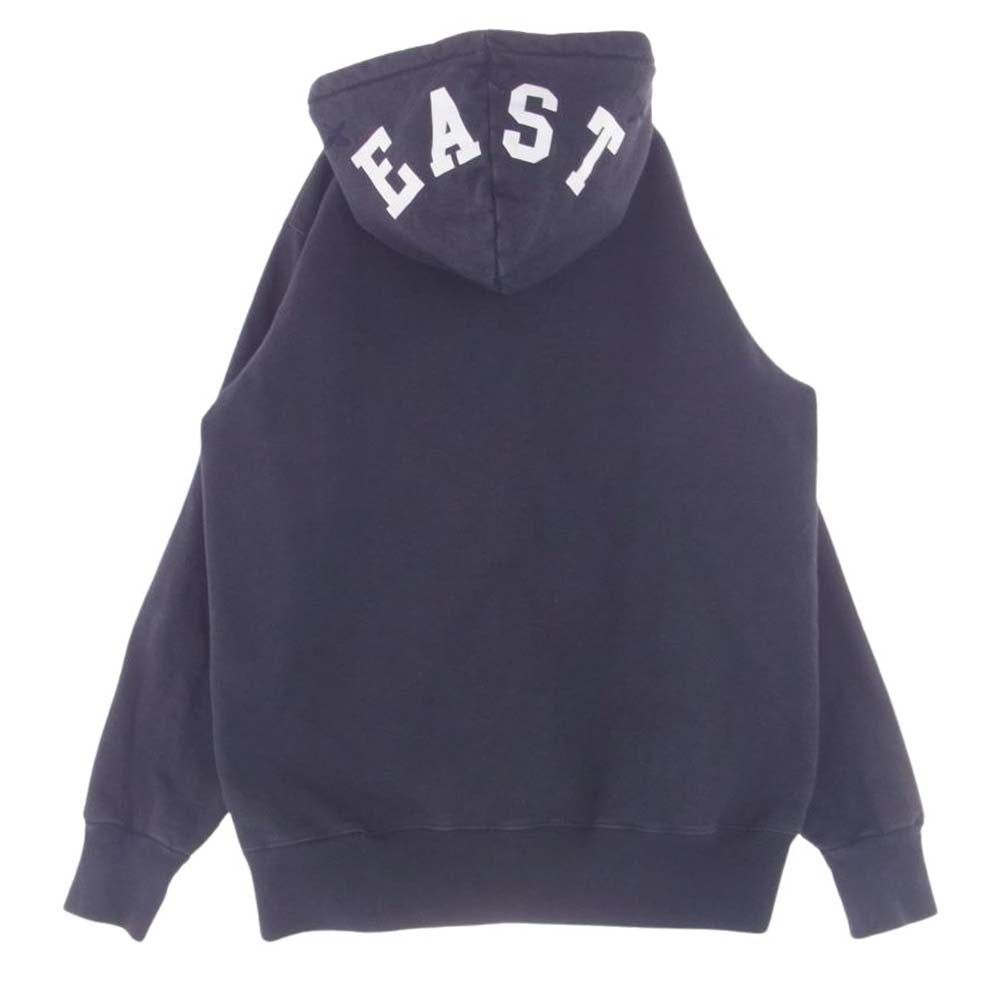 Supreme シュプリーム East West Full Zip Hoodie ロゴ刺繍 星刺繍 フルジップ パーカー ダークネイビー系 L【中古】