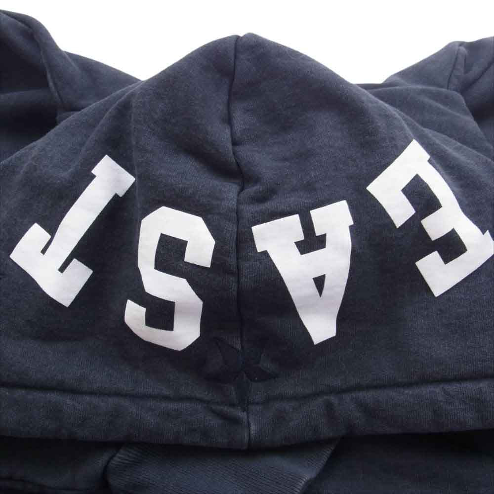 Supreme シュプリーム East West Full Zip Hoodie ロゴ刺繍 星刺繍 フルジップ パーカー ダークネイビー系 L【中古】