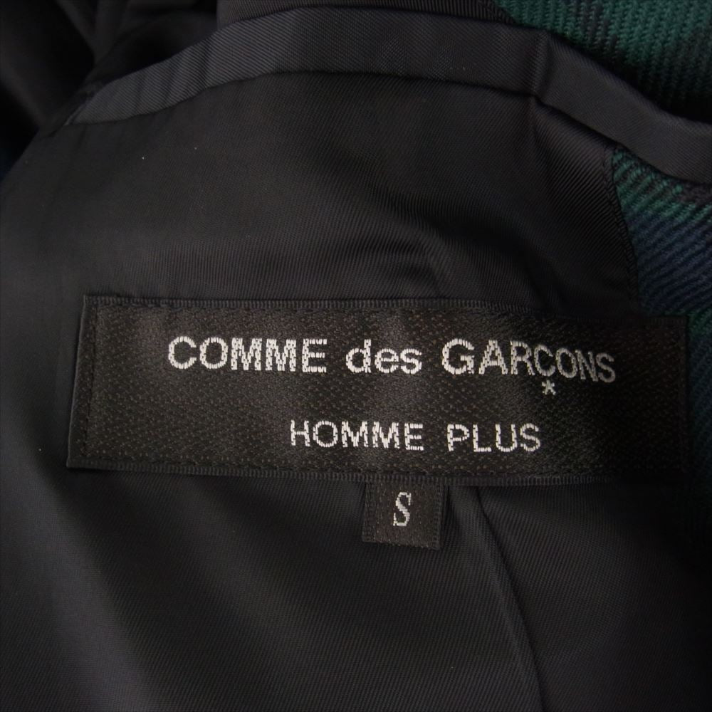 COMME des GARCONS HOMME PLUS コムデギャルソンオムプリュス 14AW PN-J056 ビッグラペル ブラックウォッチ ウール 1B ジャケット  グリーン系 S【中古】