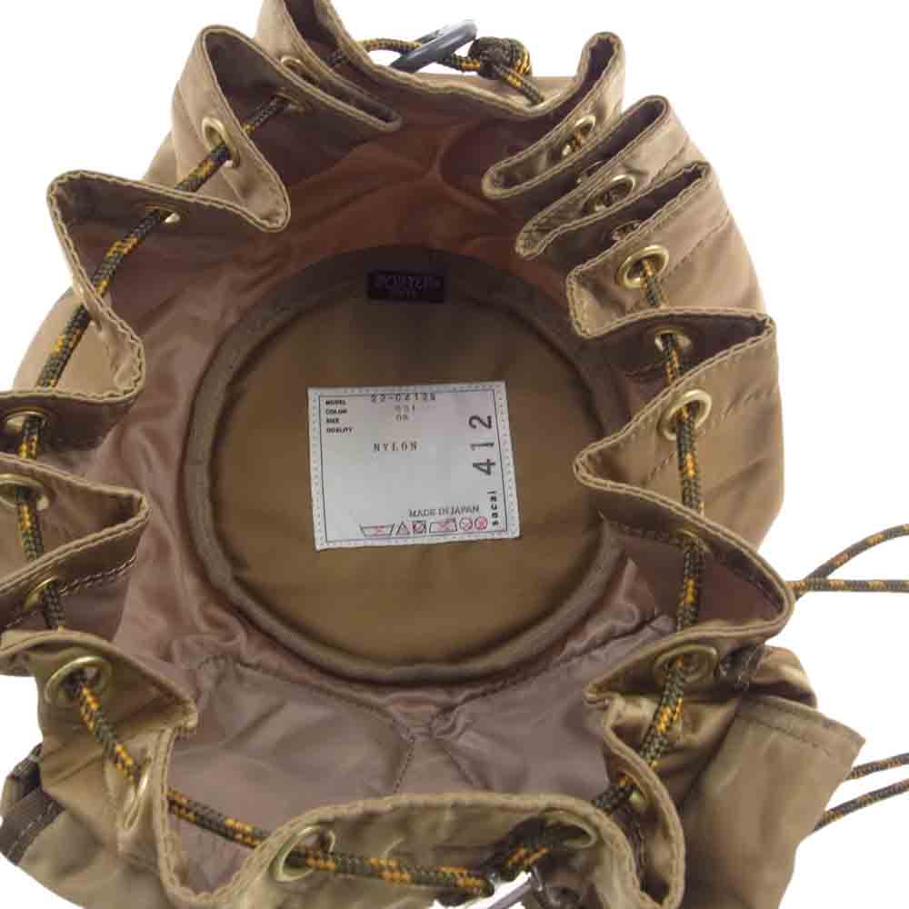 Sacai サカイ 22AW 22-0412S PORTER Tactical Drawstring ポーター タクティカル ドローストリング 巾着 ショルダーバッグ ライトブラウン系 OS【中古】