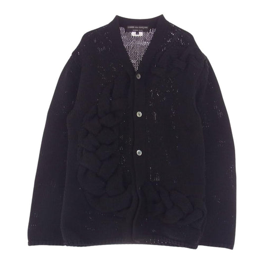 COMME des GARCONS HOMME PLUS コムデギャルソンオムプリュス 23AW PL-N010 AD2023 Cable Knit Cardigan ケーブル ニット カーディガン  ブラック系 M【中古】