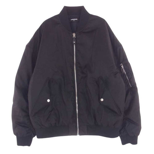 DSQUARED2 ディースクエアード 24SS S79AM0060 S49576 BOMBER JACK ボンバージャケット フライトジャケット MA-1 ブルゾン ICON ジップチャーム ブラック系 52【美品】【中古】