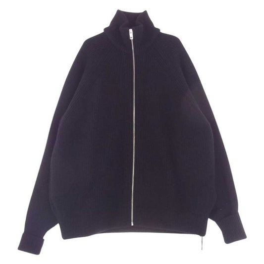 THE RERACS ザリラクス 23AW 23FW-REKN-354-J BULKY CASHMERE SILK DRIVERS KNIT ウール カシミヤ シルク混 ドライバーズニット ジップアップ カーディガン ブラック系 FREE【新古品】【未使用】【中古】