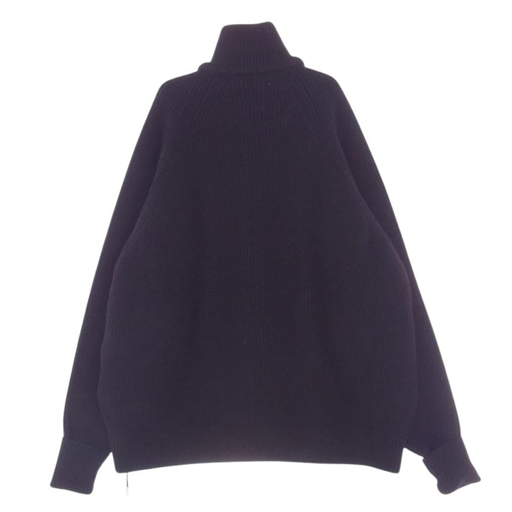 THE RERACS ザリラクス 23AW 23FW-REKN-354-J BULKY CASHMERE SILK DRIVERS KNIT ウール カシミヤ シルク混 ドライバーズニット ジップアップ カーディガン ブラック系 FREE【新古品】【未使用】【中古】