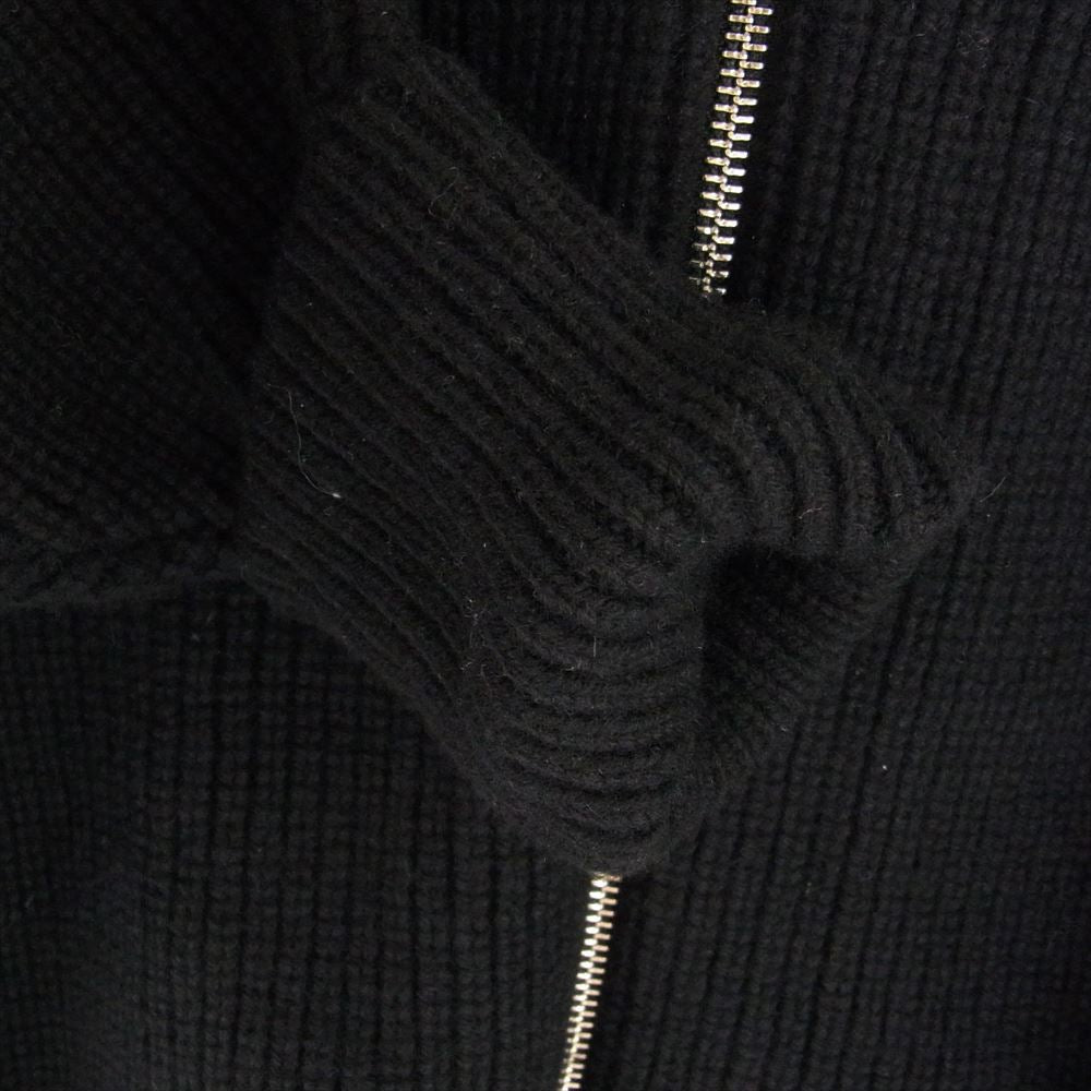 THE RERACS ザリラクス 23AW 23FW-REKN-354-J BULKY CASHMERE SILK DRIVERS KNIT ウール カシミヤ シルク混 ドライバーズニット ジップアップ カーディガン ブラック系 FREE【新古品】【未使用】【中古】