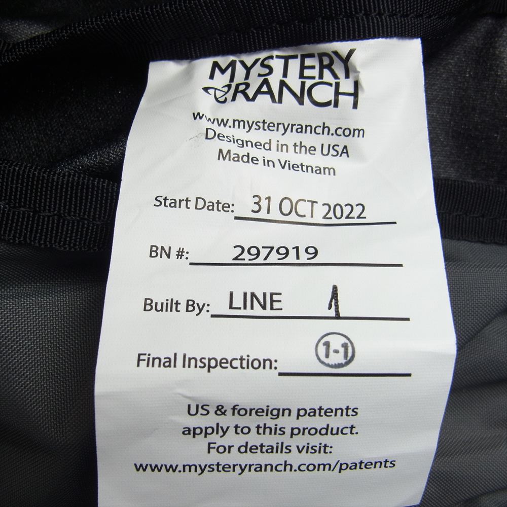 MYSTERY RANCH ミステリーランチ 112382-001-30 Terraframe 3-Zip 50 Black-M テラフレーム リュック バックパック ブラック系【新古品】【未使用】【中古】