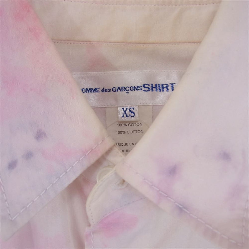 COMME des GARCONS コムデギャルソン W17010  SHIRT シャツ ムラ染めシャツ 長袖シャツ ピンク系 XS【中古】