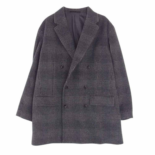 UNITED ARROWS ユナイテッドアローズ H BEAUTY&YOUTH カシミヤ混ウール チェック オーバーサイズ ダブルブレスト ジャケット グレー系 M【中古】