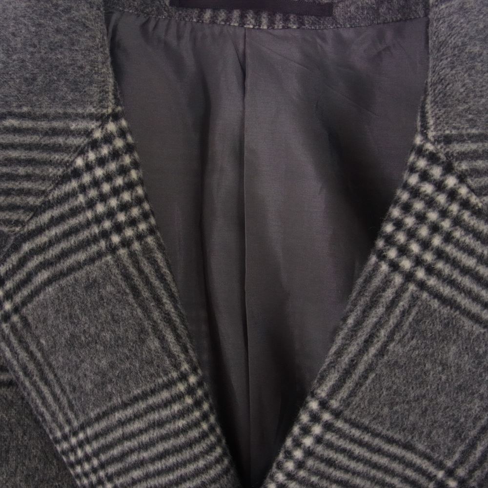 UNITED ARROWS ユナイテッドアローズ H BEAUTY&YOUTH カシミヤ混ウール チェック オーバーサイズ ダブルブレスト ジャケット グレー系 M【中古】