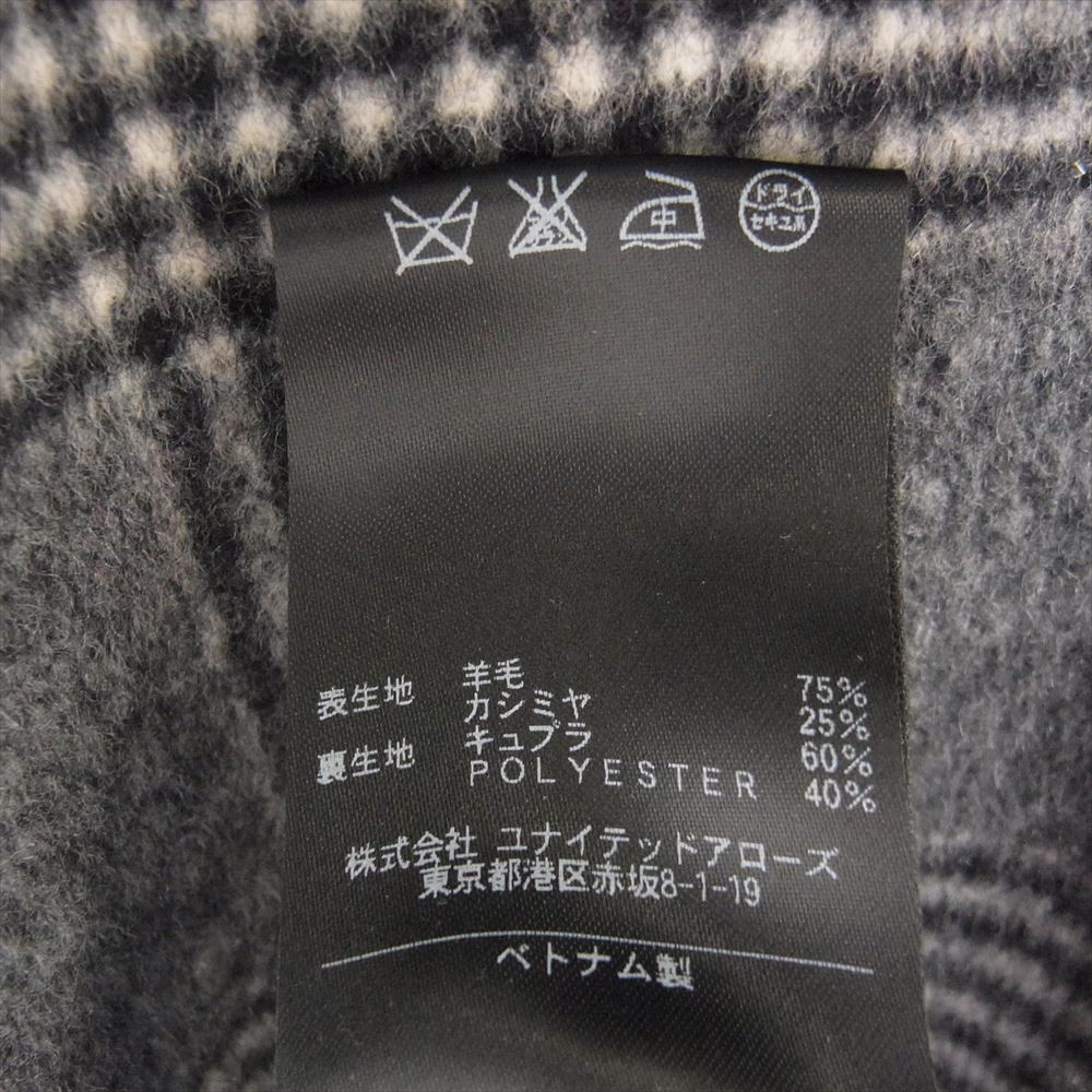 UNITED ARROWS ユナイテッドアローズ H BEAUTY&YOUTH カシミヤ混ウール チェック オーバーサイズ ダブルブレスト ジャケット グレー系 M【中古】