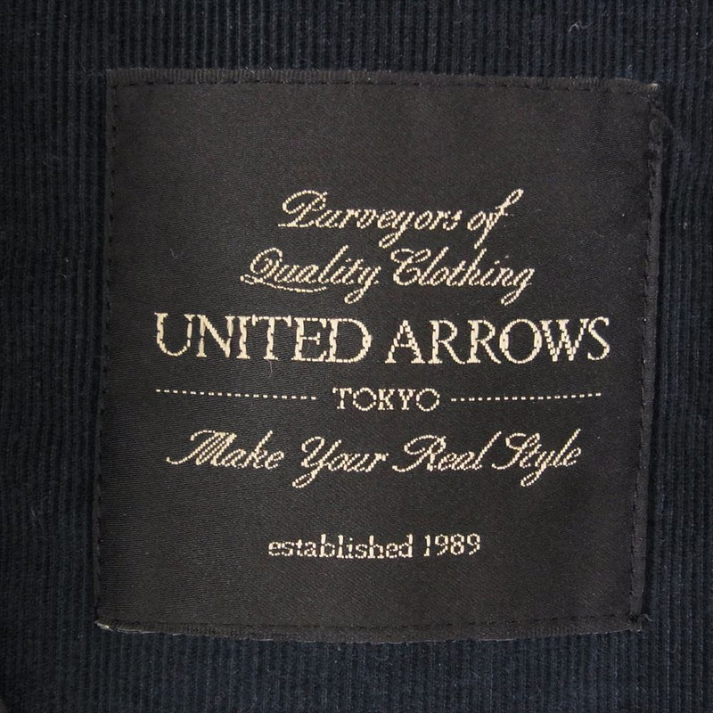 UNITED ARROWS ユナイテッドアローズ 1125-199-4157 襟コーデュロイ切替 ラムレザー キルティング ジャケット チャコール系 S【中古】