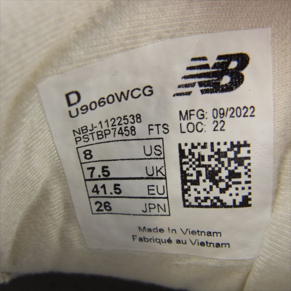 NEW BALANCE ニューバランス U9060WCG Beige ベージュ ローカット スニーカー ベージュ系 26cm【中古】