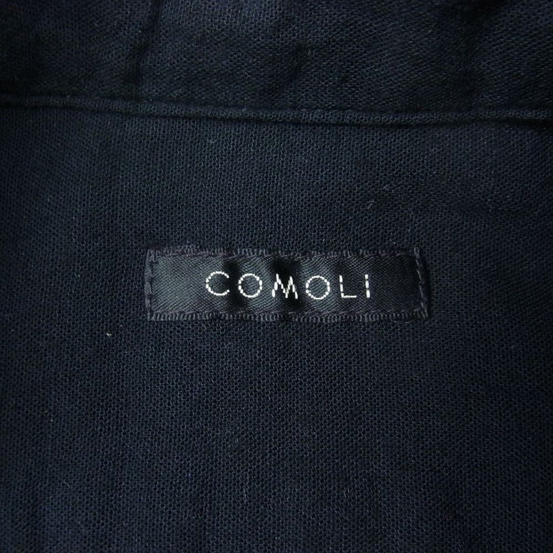 COMOLI コモリ 20SS R01-02004 ベタシャン プルオーバーシャツ バンドカラー 長袖シャツ ブラック系 3【中古】
