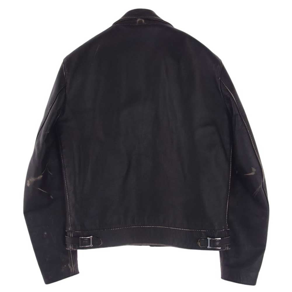 COMME des GARCONS コムデギャルソン 12AW KJ-J011 【訳難有り】Lewis Leathers ルイスレザー ドミネーター 袖ペイント ライダースジャケット  ブラック系 38【中古】