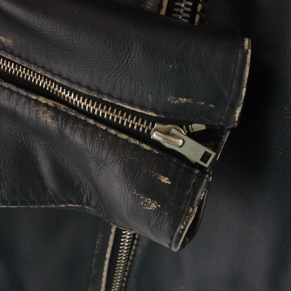 COMME des GARCONS コムデギャルソン 12AW KJ-J011 【訳難有り】Lewis Leathers ルイスレザー ドミネーター 袖ペイント ライダースジャケット  ブラック系 38【中古】