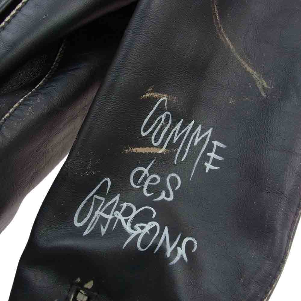 COMME des GARCONS コムデギャルソン 12AW KJ-J011 【訳難有り】Lewis Leathers ルイスレザー ドミネーター 袖ペイント ライダースジャケット  ブラック系 38【中古】