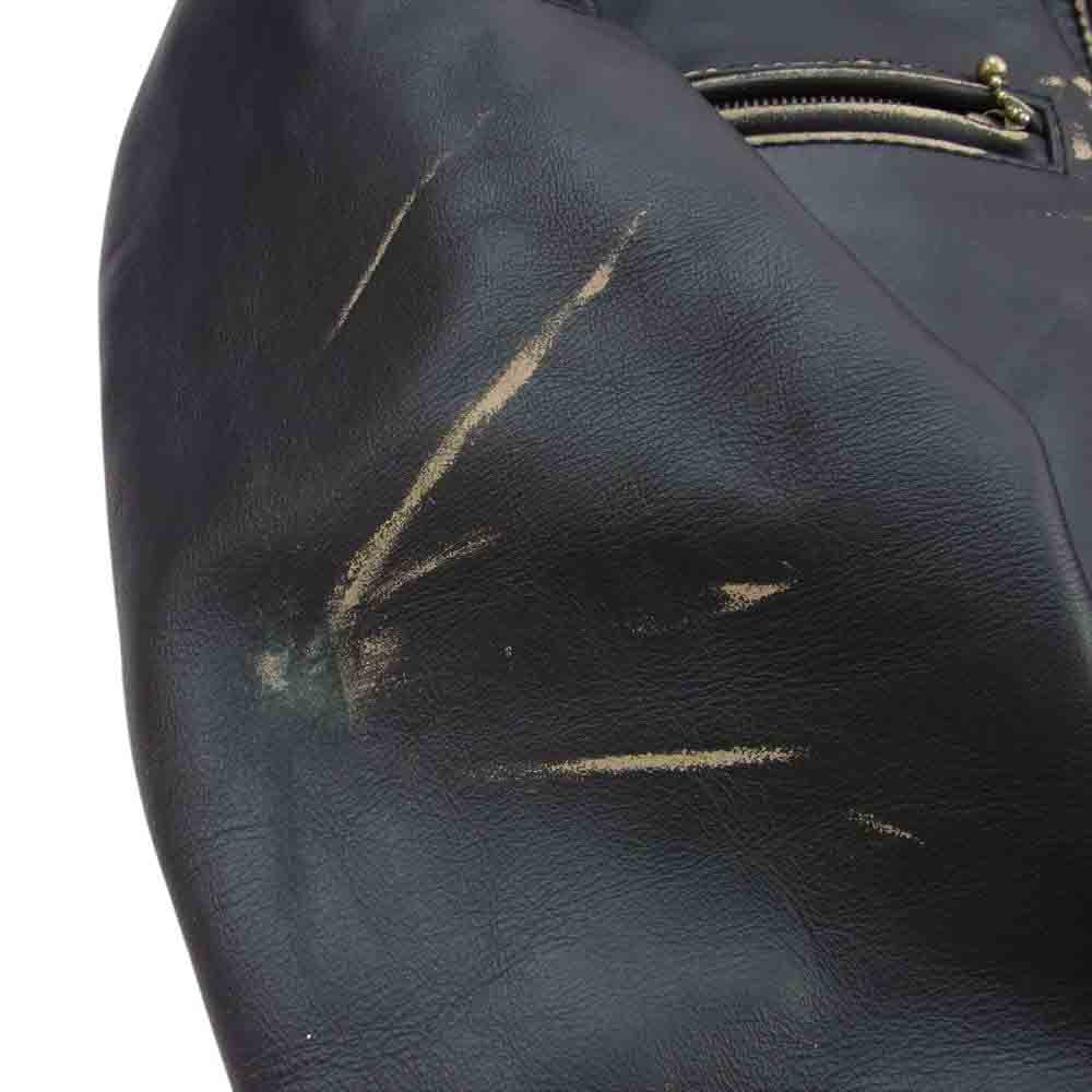 COMME des GARCONS コムデギャルソン 12AW KJ-J011 【訳難有り】Lewis Leathers ルイスレザー ドミネーター 袖ペイント ライダースジャケット  ブラック系 38【中古】
