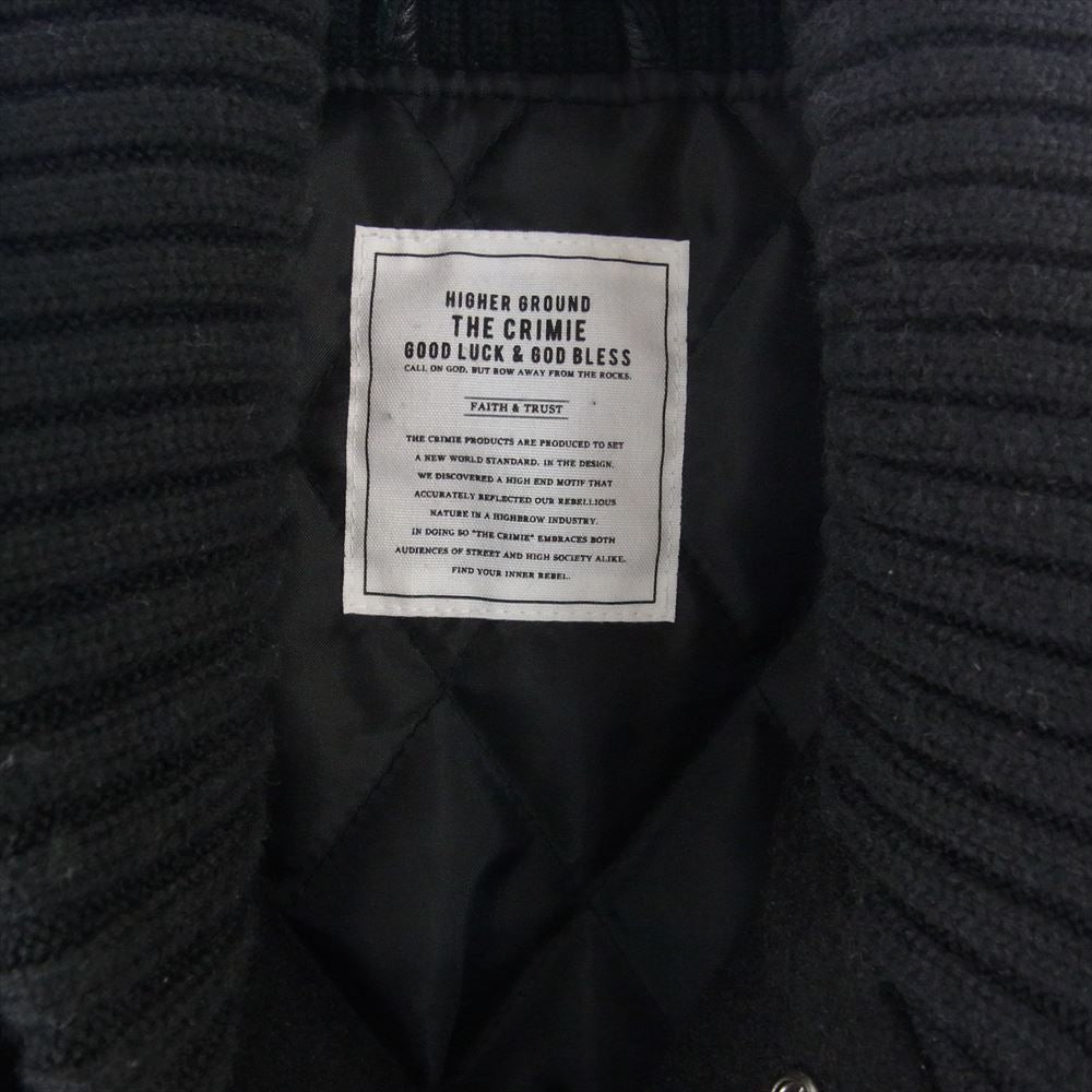 CRIMIE クライミー C1G5-JK05 STADIUM JACKET スタジアムジャケット レザー ブラック系 L【中古】