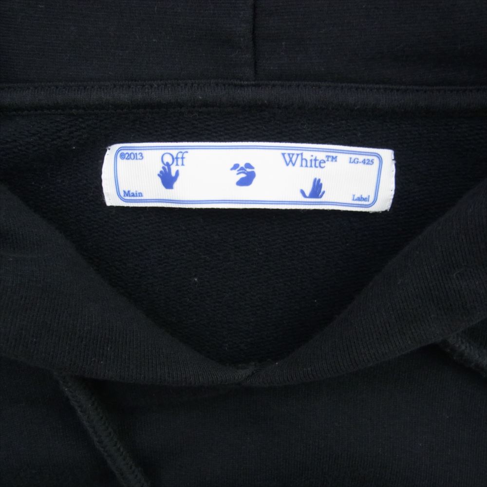 OFF-WHITE オフホワイト 20AW OMBB037F20FLE009 Free Spirit Wizard Hoodie フリースピリット バックプリント 刺繍 スウェット プルオーバー パーカー ブラック系 L【中古】