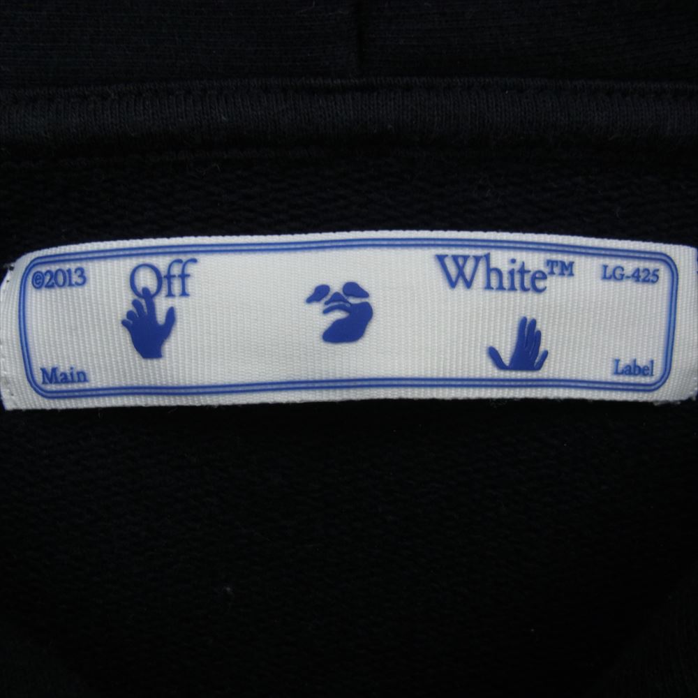 OFF-WHITE オフホワイト 20AW OMBB037F20FLE009 Free Spirit Wizard Hoodie フリースピリット バックプリント 刺繍 スウェット プルオーバー パーカー ブラック系 L【中古】