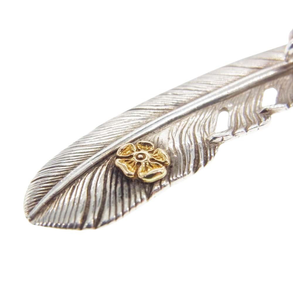 TADY&KING タディアンドキング K18 爪SV フェザー GPローズ Lサイズ ペンダントトップ シルバー系【中古】