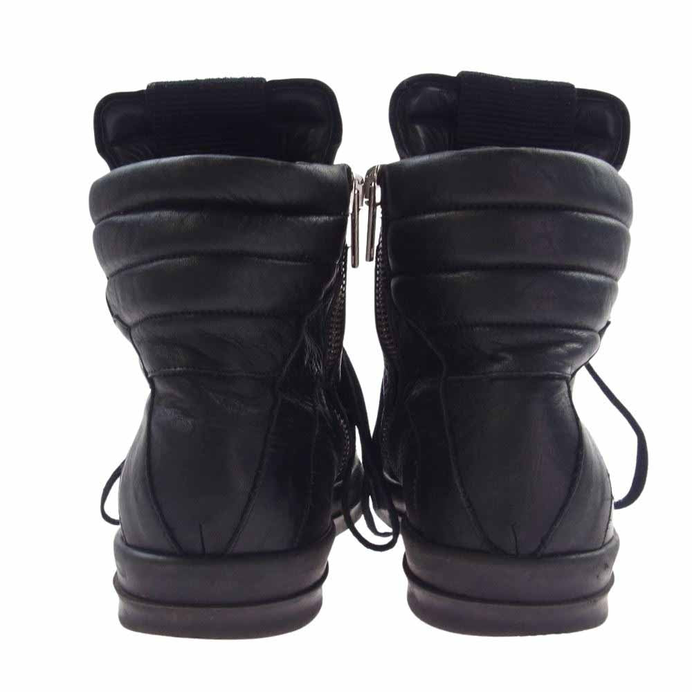 Rick Owens リックオウエンス 28658 イタリア製 GEOBASKET ジオバスケット サイドジップ ハイカット スニーカー ブラック系 44【中古】