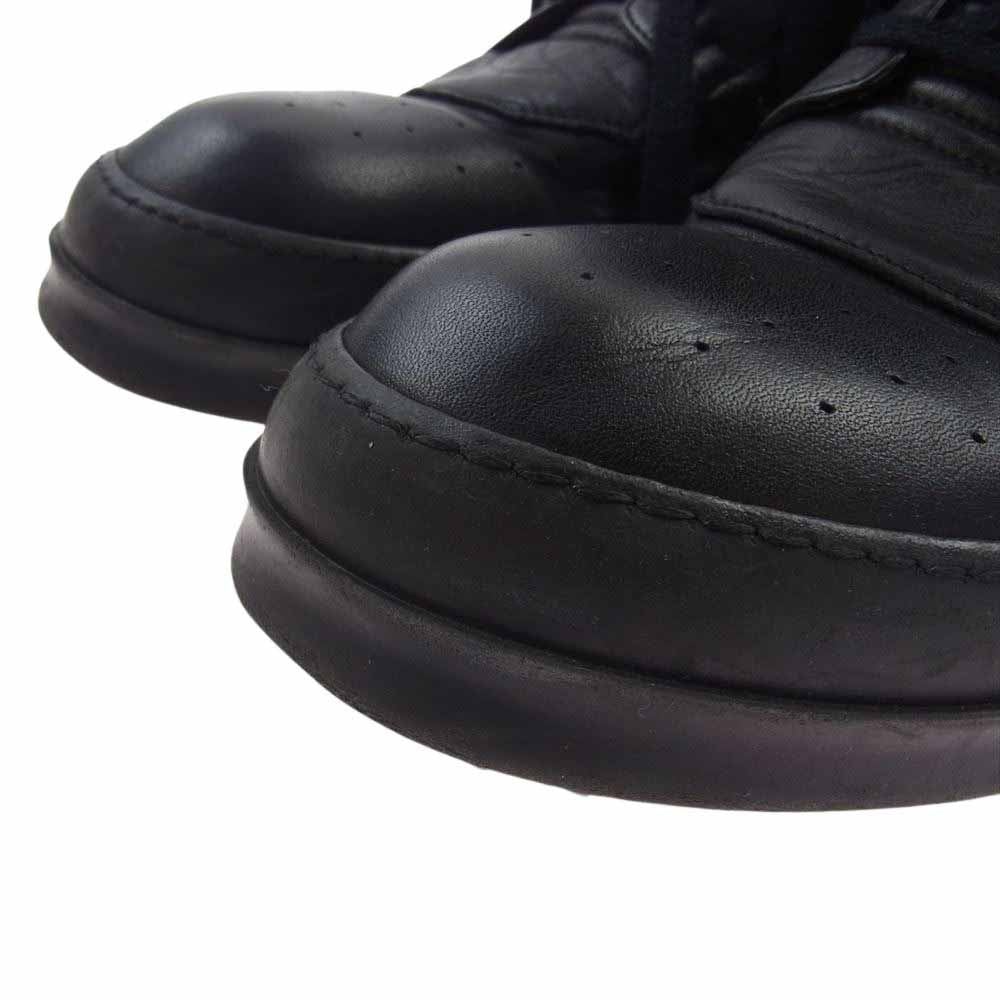 Rick Owens リックオウエンス 28658 イタリア製 GEOBASKET ジオバスケット サイドジップ ハイカット スニーカー ブラック系 44【中古】