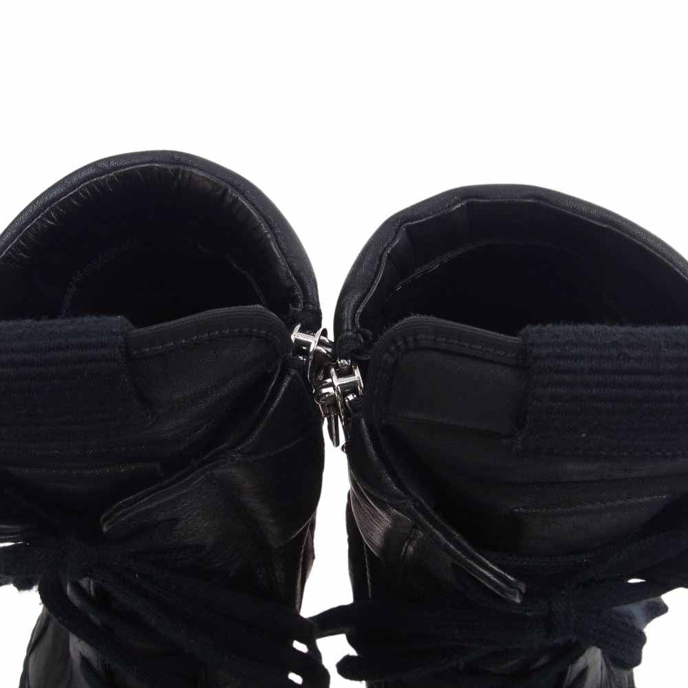 Rick Owens リックオウエンス 28658 イタリア製 GEOBASKET ジオバスケット サイドジップ ハイカット スニーカー ブラック系 44【中古】