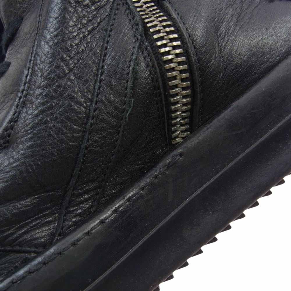 Rick Owens リックオウエンス 28658 イタリア製 GEOBASKET ジオバスケット サイドジップ ハイカット スニーカー ブラック系 44【中古】
