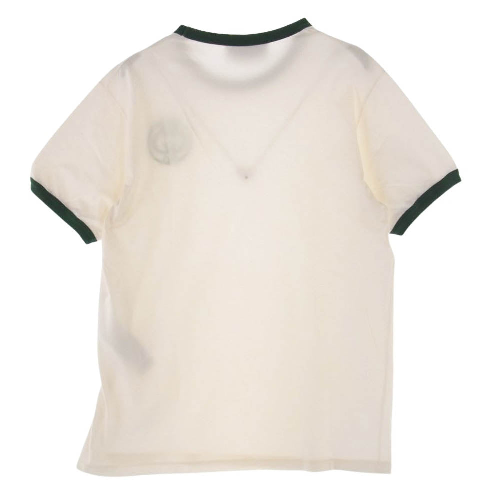 GUCCI グッチ 727694XJFV8 Double-G Logo Cotton T-shirt ダブル G クルーネック トリム 半袖 Tシャツ  ホワイト系 M【中古】