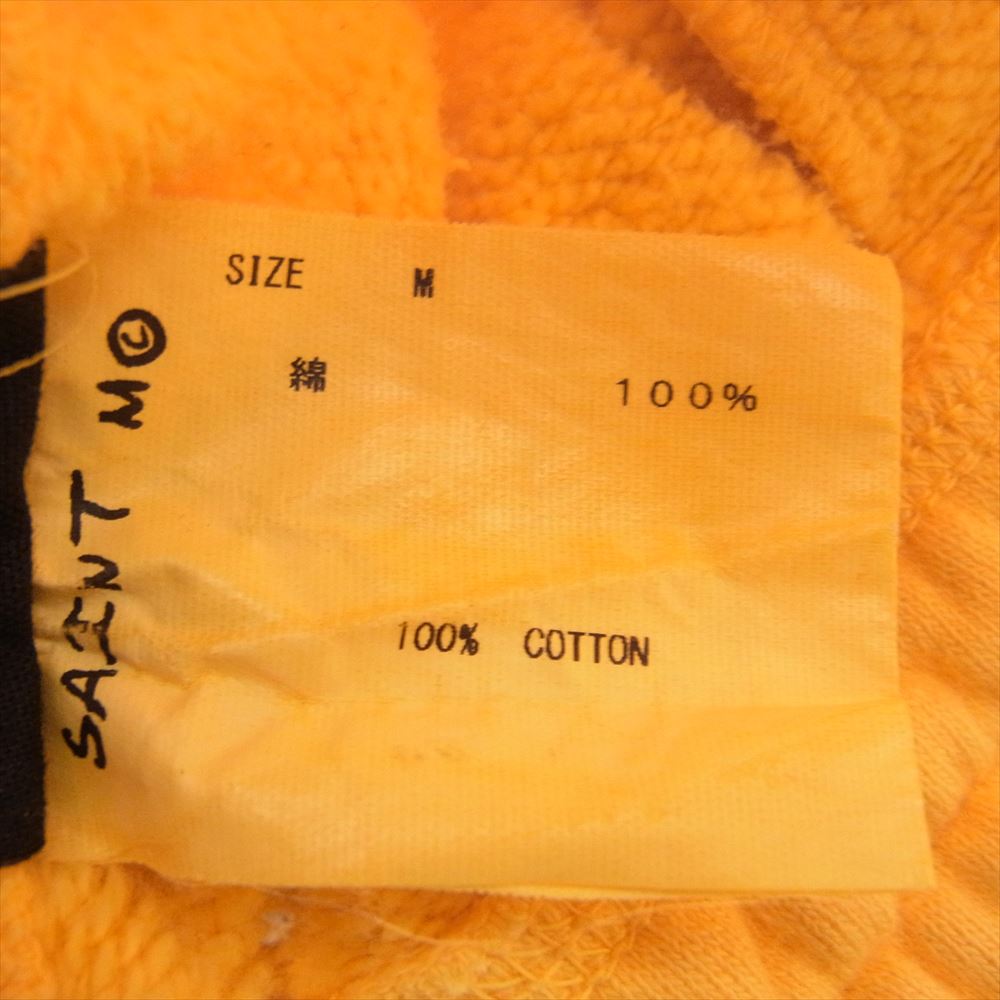 SAINT MICHAEL セントマイケル  21AW  SM-A21-0000-053 SAINT Mxxxxxx × DENIM TEARS STT_SWT PNT_STTRS  デニムティアーズ ダメージ加工 プリント スウェット パンツ イエロー系 M【中古】