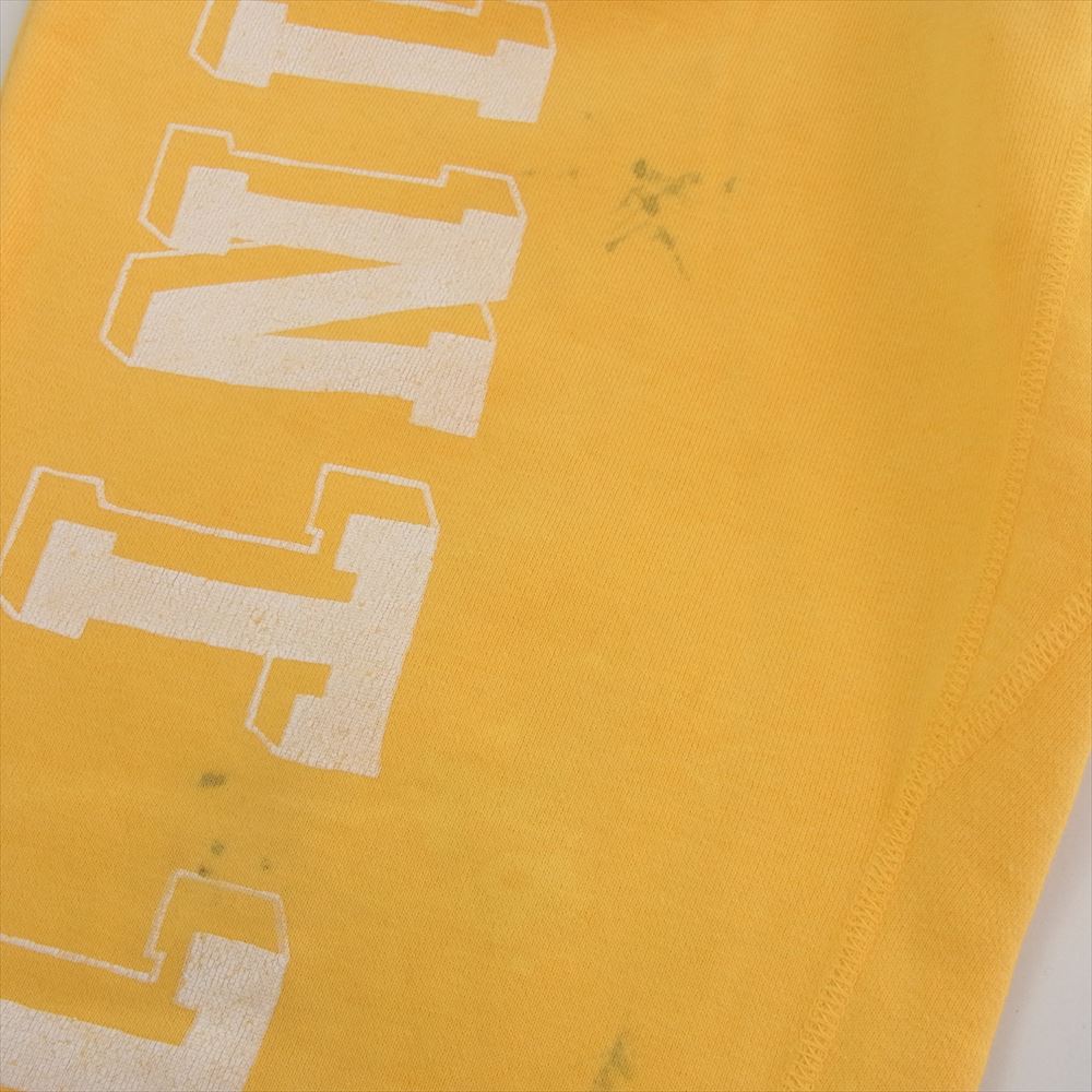 SAINT MICHAEL セントマイケル  21AW  SM-A21-0000-053 SAINT Mxxxxxx × DENIM TEARS STT_SWT PNT_STTRS  デニムティアーズ ダメージ加工 プリント スウェット パンツ イエロー系 M【中古】